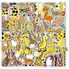 50pcs Cute Giraffe Sticker Water Bottle, Waterproof Vinyl Animal Sticker Sticker Notebook Scrapbook Binder Notebook Skateboard Suitcase