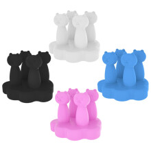 4pcs Wall Mounted Toothbrush Holder Set, SelfAdhesive Silicone Bathroom Organizer