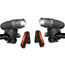 2X Cykellampor Cykellampor Fram- och Baklampor USB Uppladdningsbara Cykelset