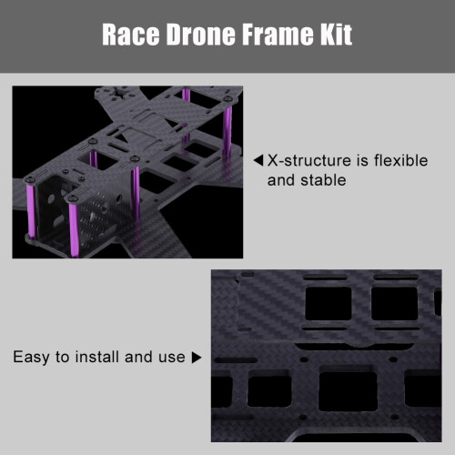 Κιτ πλαισίου FPV Racing Drone Υλικό από ίνες άνθρακα Ελαφρύς σχεδιασμός Πλαίσιο υψηλής 2