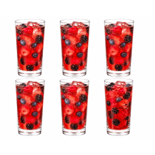 6 Clear Glass Tumbler Set Tall Drinking Glasses Water Juice Highball Long 350ml
