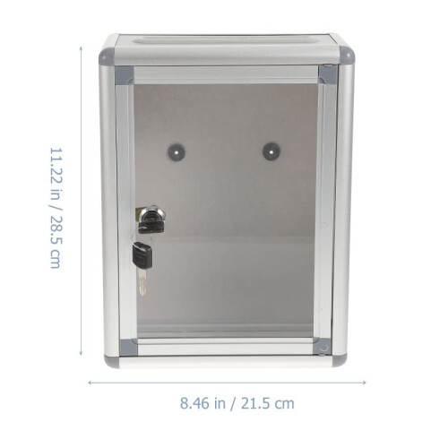 Wall Mounted Suggestion Box with Secure Lock System, Durable Alloy Build for Office Mail and Donations 1