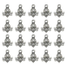 20pcs Bee Alloy Pendants Charms Diy Jewelry Making Accessory for Necklace Bracelet (Antique Silver)