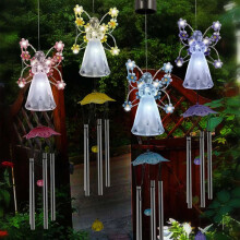 Solar Hanging Angel Wind Chime for Outdoor Garden