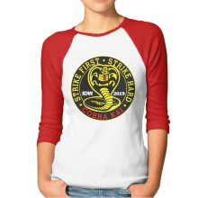 Cobra Kai Dam Baseboll T-shirts Bomull Klassisk Raglanärm T-shirt