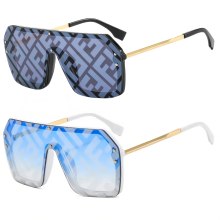 Lot de 2 lunettes de soleil tendance à monture large, avec inscription personnalisée et verres filigranés. Lunettes de soleil unisexes et él