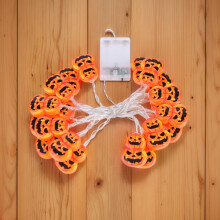 HBASD Halloween Dubbel Pumpa Ljusslinga 2,7 m 20 LEDs Batteri
