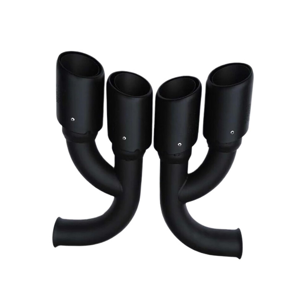 Matte Exhaust Tips For Porsche Cayenne 2011Â2014 V6 V8, Long Model Stainless Steel Replacement Black 9351714694230