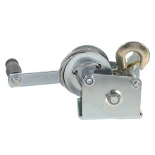 Hand Winch 2000lbs Manual Trailer Winch with Steel Cable, Compact Metal Design for Boat or ATV Towing