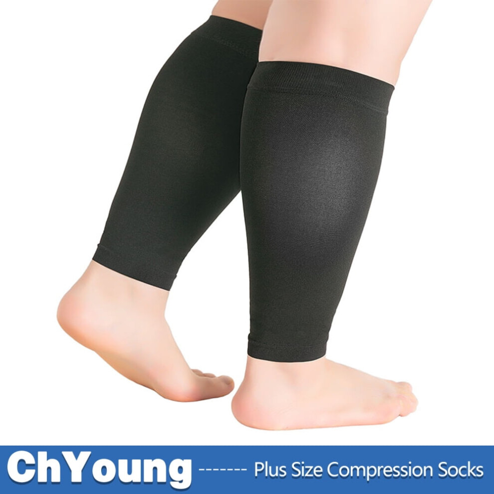 Plus Size Compression Socks Wide Calf Graduated Bamboo Knee-High (1
