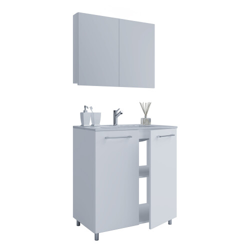 3 pcs. washroom washbasin Badinos SC White 1