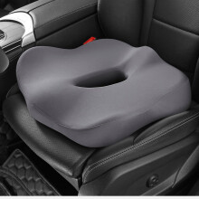 Memory Foam Car Seat Cushion for Tailbone Pain Relief, Ergonomic Adult Booster Seat with Breathable Hollow Design, Gray