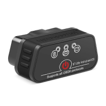 Scanner OBD2 Bluetooth 5.0 Elm327 V1.5 (noir) compatible avec l'outil de diagnostic automobile Konnwei KW901 pour Android et iOS.