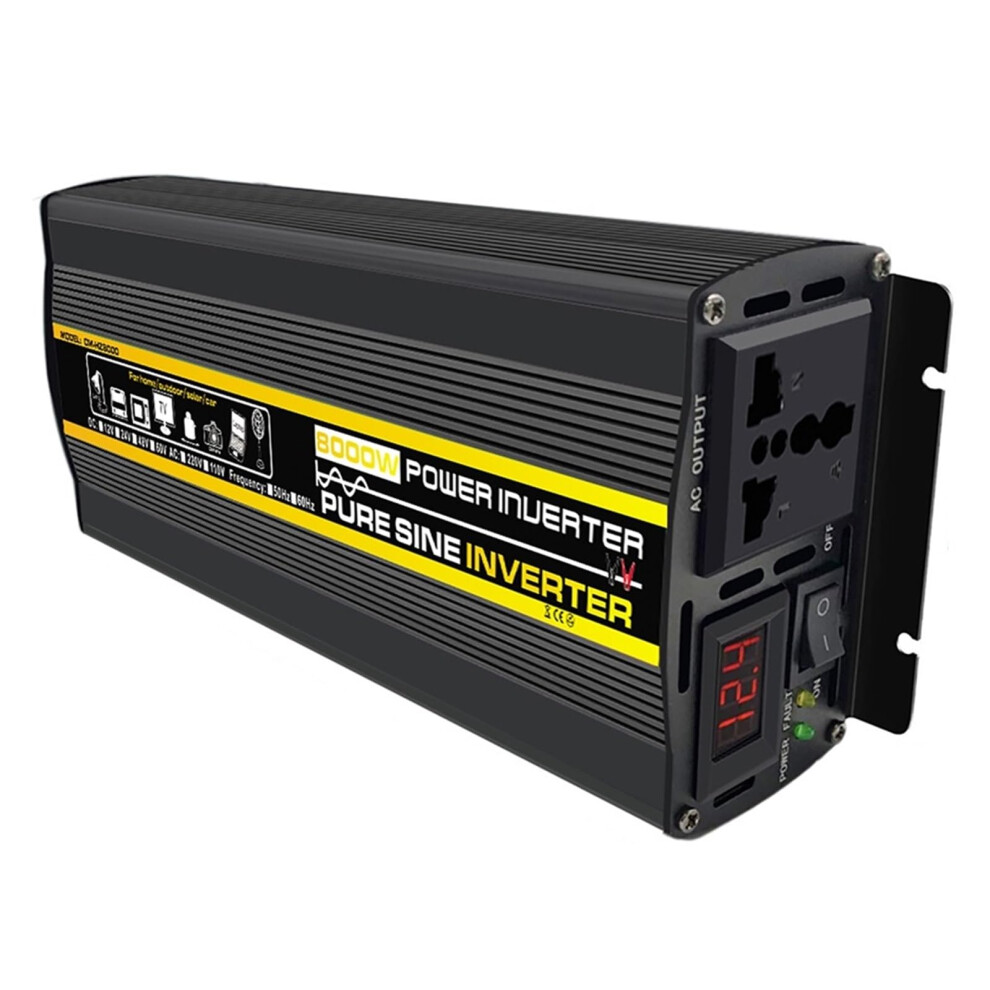 4000W Pure Sine Wave Power Inverter 24V Dc To 110V/220V Ac With Realtime Voltage Display For Car And Solar 9045646486093
