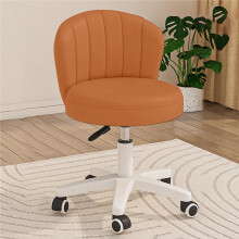 Adjustable Office Chair PU Leather Swivel Drafting Stool with Backrest Height Adjustable Rolling Seat for Salon Home Office