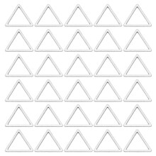 Stainless Steel Open Loop Pendant - 30pcs Triangular Hollow Frame Resin Jewelry