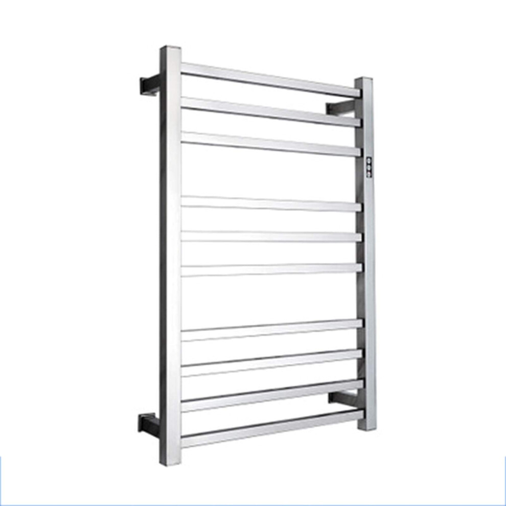 Electric Heated Towel Rack 10 Bar 304 Stainless Steel Wall Mounted Towel Warmer Hardwired Square Design 9351714691802