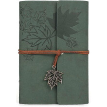 Leather Writing Diary Notebook, Maleden Classic Spiral Bound Notebook Can Be Refilled with Diary