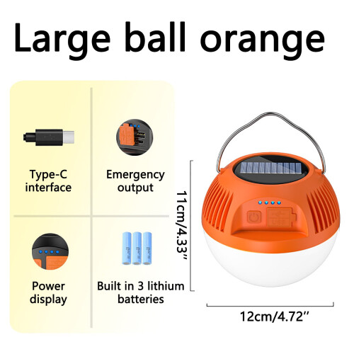 Kayannuo Campinglampe, kugelförmig, tragbar, LED, 1er-Pack 1