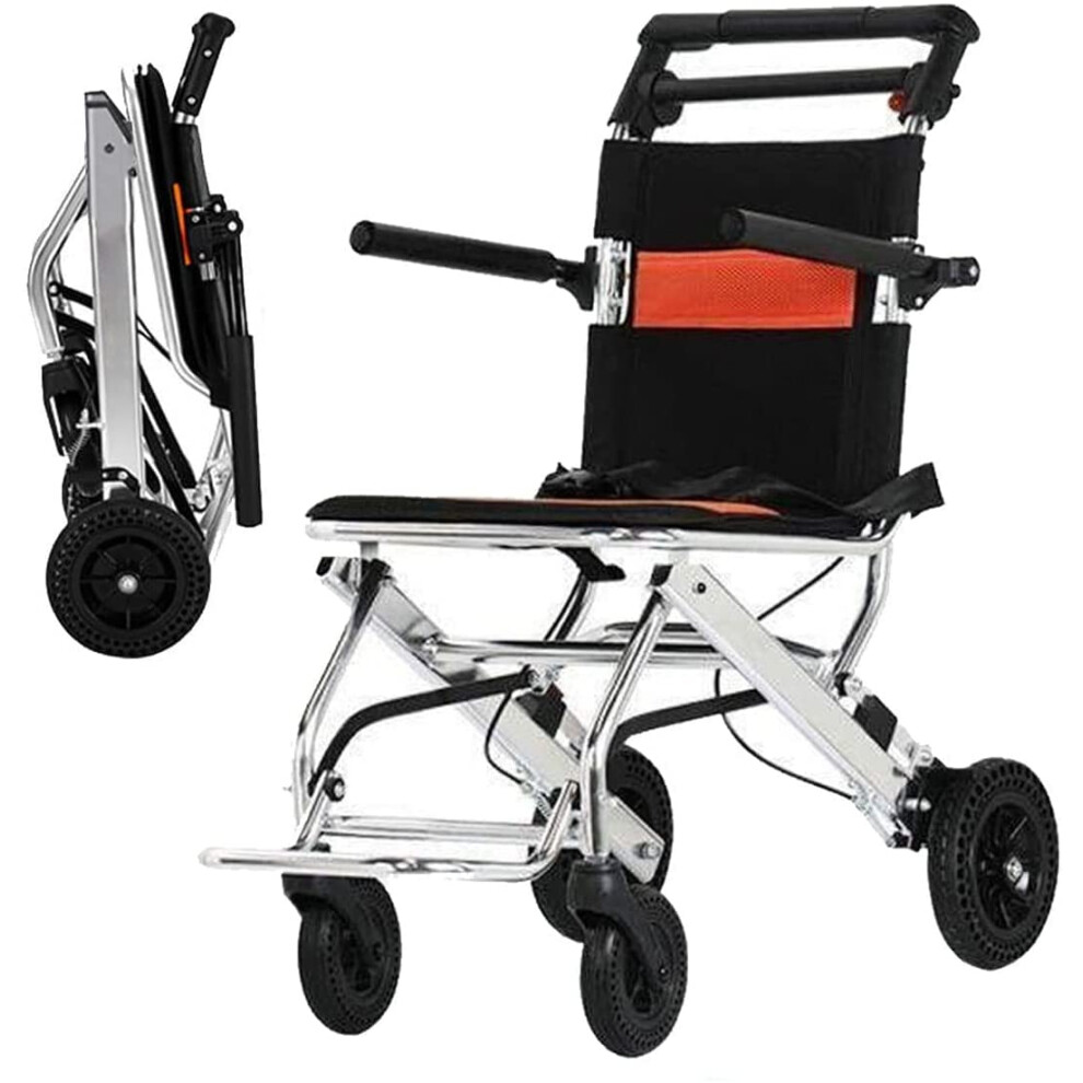 Lightweight Transport Wheelchair Ultralight Aluminum Folding Design with Swing Armrests and Legrests for Travel Elderly