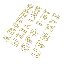 Alphabet Paper Clips A to Z Complete Set, Shiny Metallic Letter Shaped Clips for Office School Documents