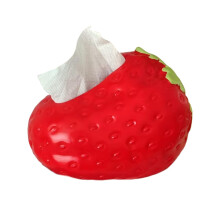 Strawberry Tissue Box Cover Red Cute Cartoon Design for Bathroom Car Bedroom Office Girly Decor