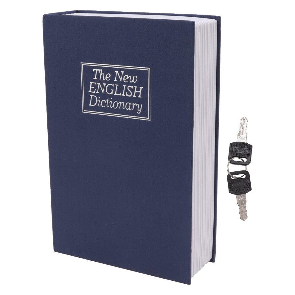 Hidden Book Safe Box With Lock And Key, Secure Secret Storage For Money, Jewelry, Medium Blue 9045646487175