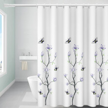 Floral Shower Curtain 72 x 72 Inches Waterproof Fabric Easy Clean Decorative Flower Pattern with Hooks