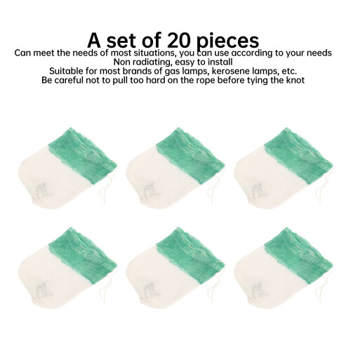 Lantern Mantles 20 Pack Green Rayon Replacement for Outdoor Camping, Durable and Easy Setup 2