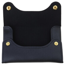 Black PU Leather Tissue Holder Reusable Pocket Tissue Case with Coin and Card Storage for Travel and Car