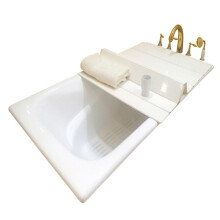 Foldable Bathtub Tray Cover with Heat Retention and Dustproof Lid, Universal Fit, White 138x70cm
