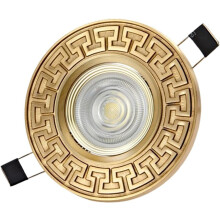 Ultra Thin LED Recessed Downlight, Brushed Brass Ceiling Light Fixture with No Flicker, Energy Efficient