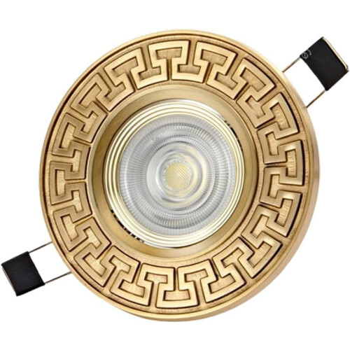 Ultra Thin LED Recessed Downlight, Brushed Brass Ceiling Light Fixture with No Flicker, Energy Efficient