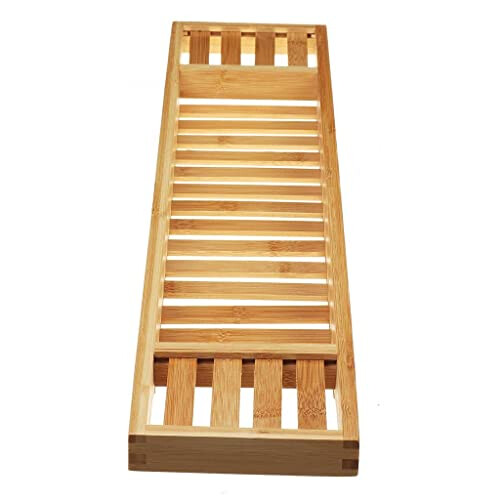 70cm Bathtub Tray Organizer, Extendable Bath Caddy Rack with Stable Bridge Design and Expanded Storage
