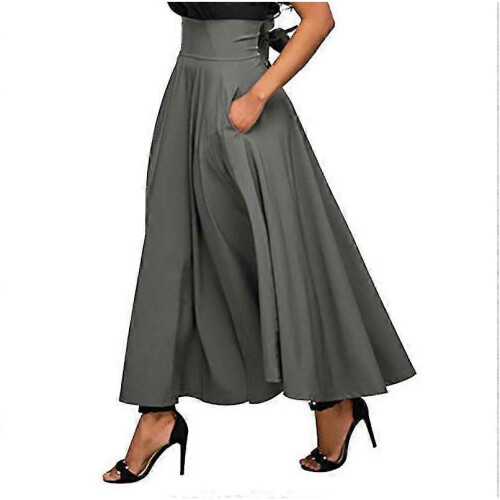 High Quality Women'S Skirt with Pockets, Grey, L
