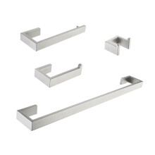 4 Piece Bathroom Hardware Set Brushed Nickel, Durable Stainless Construction, Easy Wall Installation