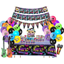 90s Party Decorations Set with Vibrant Retro Balloons, Complete 90s Birthday Party Kit for Adults