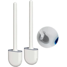 2 Pieces Toilet Brush,Toilet Brush And Holders with Soft Bristles And Non-Slip Handle - Quick Clean And Dry