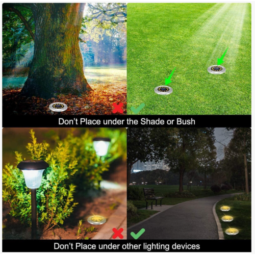 Ground Solar Light IP65 Waterproof Built in Sensor with Spike for Garden Pathway Warm White 2PCS 1