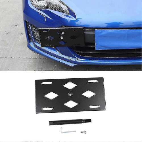 Front Bumper Towing Hook License Plate Mounting Bracket Holder, Black 1