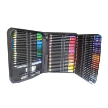 78 Piece Water Soluble Colored Pencils Set with Graduated Color Sequence and Wooden Organizer for Artists