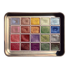 20 Colors Metallic Watercolor Paint Set with Pearlescent Finish, Vibrant Glitter Paint for Artists