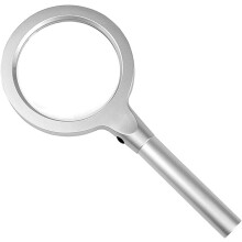 Magnifying Glass with LED Light 5X 10X Foldable Metal Handheld Illuminated Magnifier for Reading and Jewelry