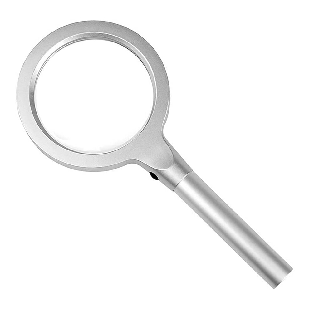 Light Magnifying Glass With Led 5X 10X Foldable Metal Handheld Illuminated Magnifier For Reading And Jewelry