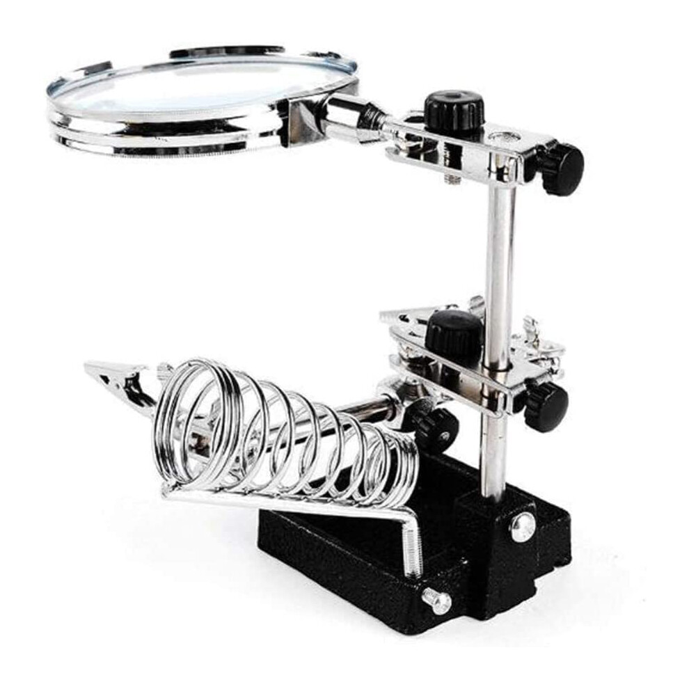 10x Magnifying Glass with Clamp and LED Light, Hands  Desktop Magnifier for Crafts, Soldering, Hobby Work