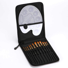 12pcs Acrylic Paint Brush Set with Ergonomic Wooden Handles for Watercolor Gouache and Detailed Art