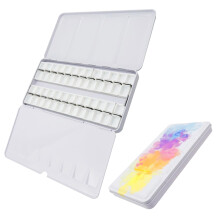 Watercolor Palette Tin Box with 48 Removable Half Pans, Metal Travel Paint Set for Artists and DIY