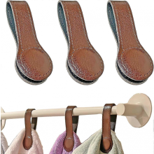3er-Pack magnetische Handtuchclips aus Leder, Handtuchhaken mit Magneten für Handtuchstangen und -ständer, Küchen- und Badezimmeraccessoires