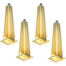 Furniture Legs, 4 Pack Cabinet Feet, Adjustable Tapered Furniture Table Legs, Armchair Sofa Replacement Legs (Gold, 15cm)