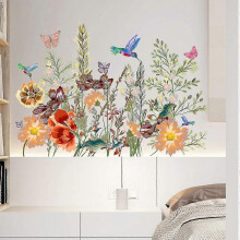 Wall stickers Butterfly flowers Colorful vinyl wall stickers Removable wall stickers Flower Art Deco living room bedroom background wall stickers